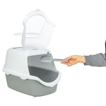 Trixie Kattenbak Vico Open Top Met Kap Lichtgrijs / Wit