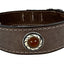 Sazzz Halsband Hond Boho Treasure Stone Vintage Leer Bruin