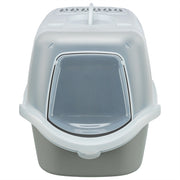 Trixie Kattenbak Vico Open Top Met Kap Lichtgrijs / Wit