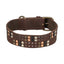 Trixie Halsband Hond Rivet Rustic Vetleer Donkerbruin