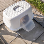 Trixie Kattenbak Davio Top Outdoor Met Kap Grijs / Wit