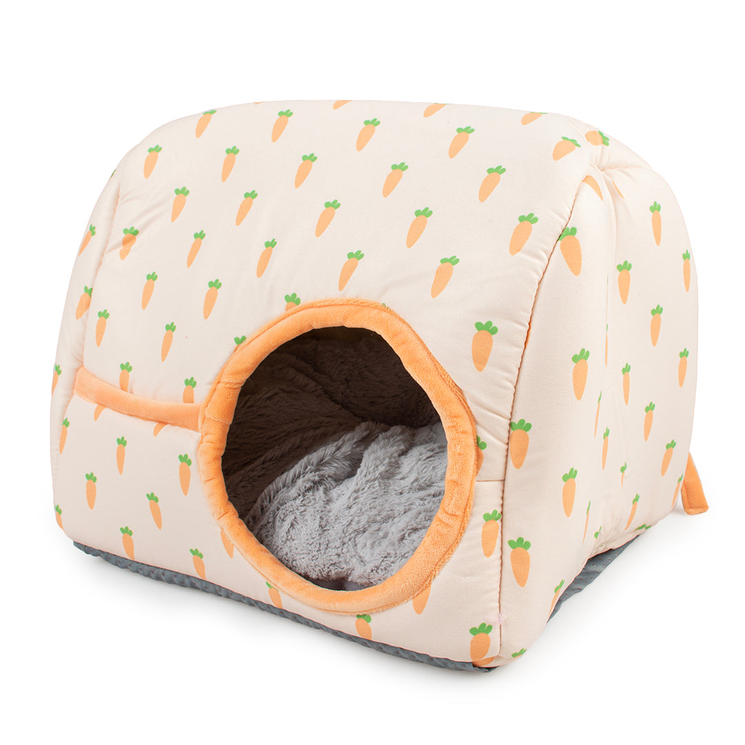 Carrot schuilhuis pluche Meerkleurig