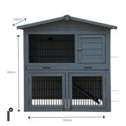 Topmast Konijnenhok hout 101 X 55 X 100 CM grey washed