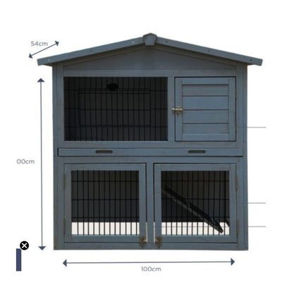 Topmast Konijnenhok hout 101 X 55 X 100 CM grey washed